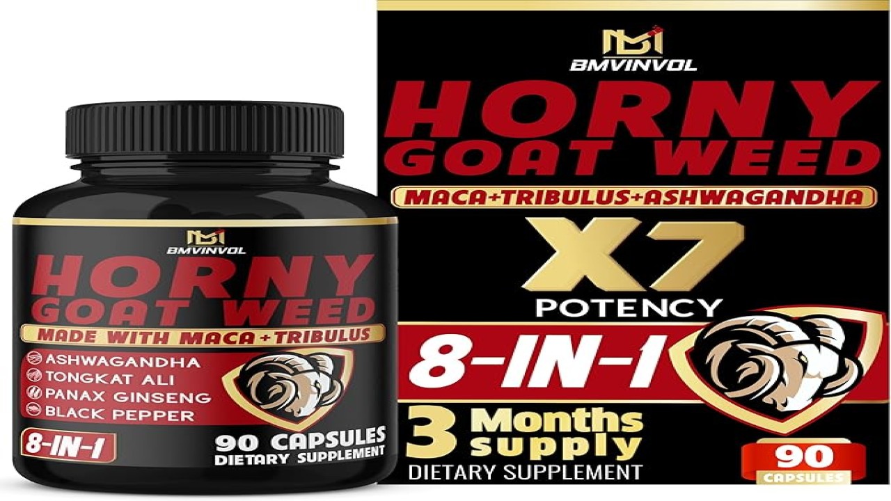 Revitalize Your Day with BMVINVOL Horny Goat Weed, Maca, Ginseng & Ashwagandha – 90 Capsules for Lasting Energy